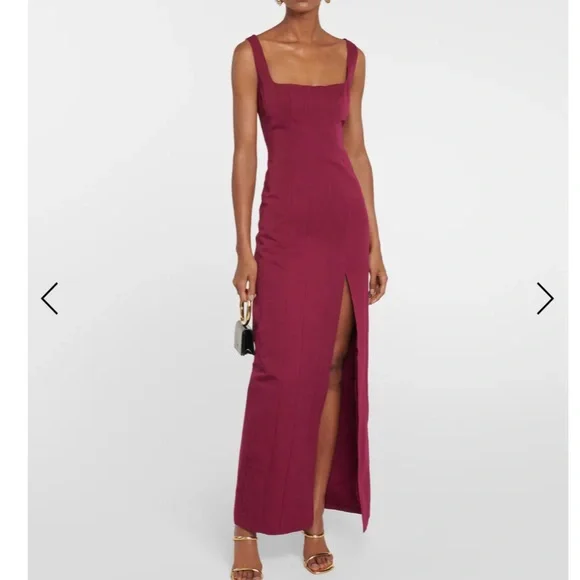 spree dress burgundy Eyes On Me Faux Leather Strapless Dress main image 0